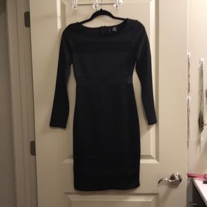 Long sleeve midi black sexy dress